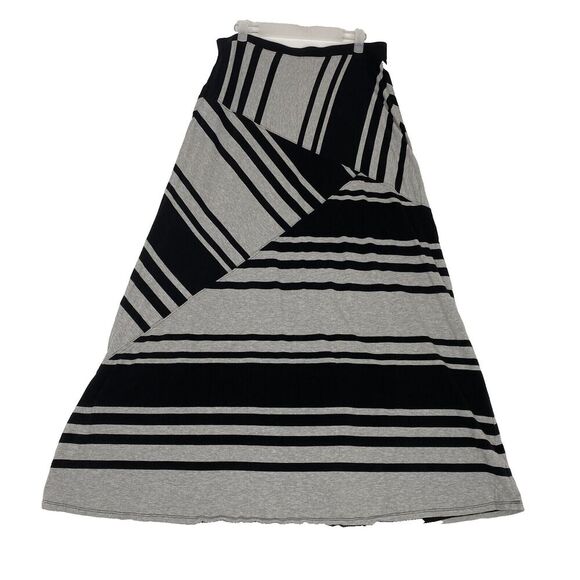 Calvin Klein Performance Skirt‎ Medium Womens Black Gray Stripe Stretch Slit - Picture 1 of 15